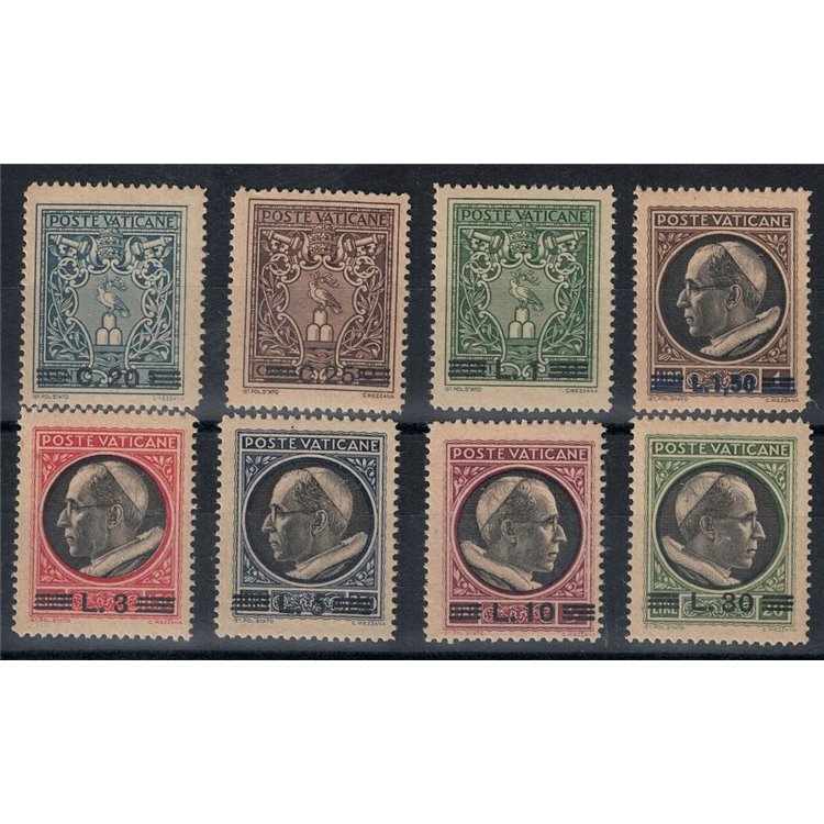 VATICAN 1945 Overprinted medallions 8v MNH**
