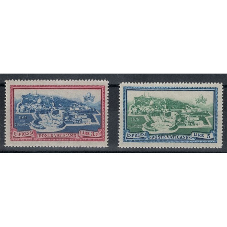 VATICANO 1945 Medaglioncini, espressi 2v MNH**