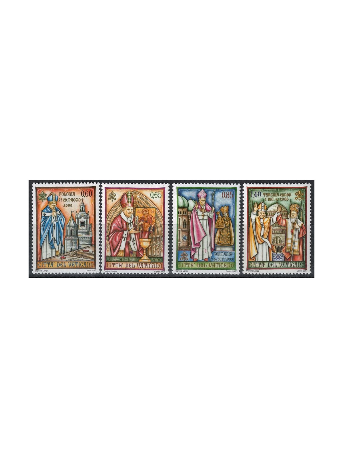 VATICANO 2007 Viaggi di Benedetto XVI 4v MNH**