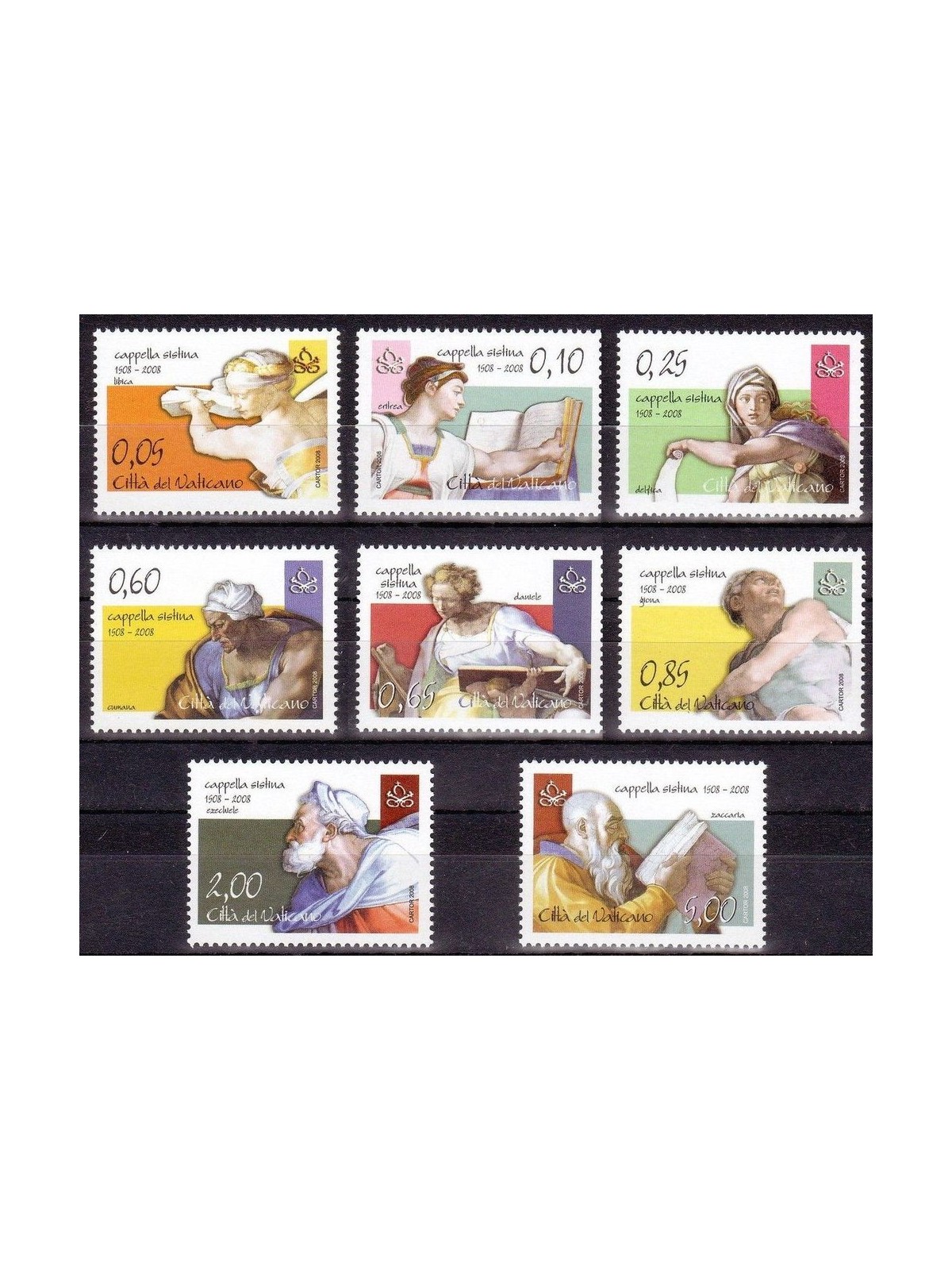 VATICAN 2008 Sistine Chapel 8v MNH**