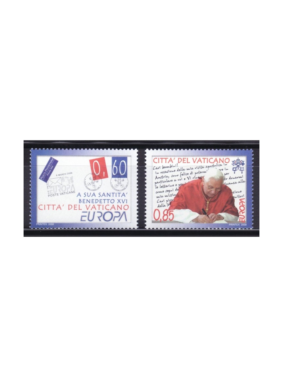 VATICANO 2008 Europa 2v MNH**