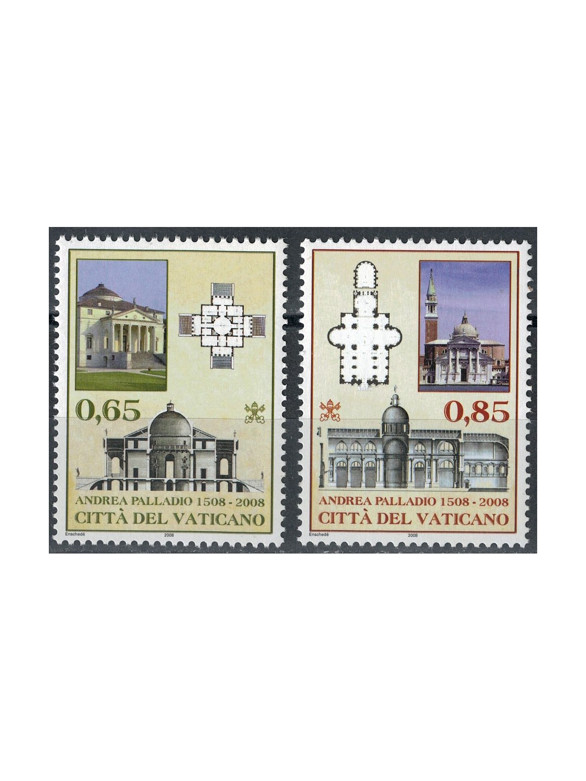 VATICAN 2008 Andrea Palladio 2v MNH**