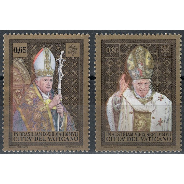 VATICANO 2008 Viaggi di Benedetto XVI 2v MNH**