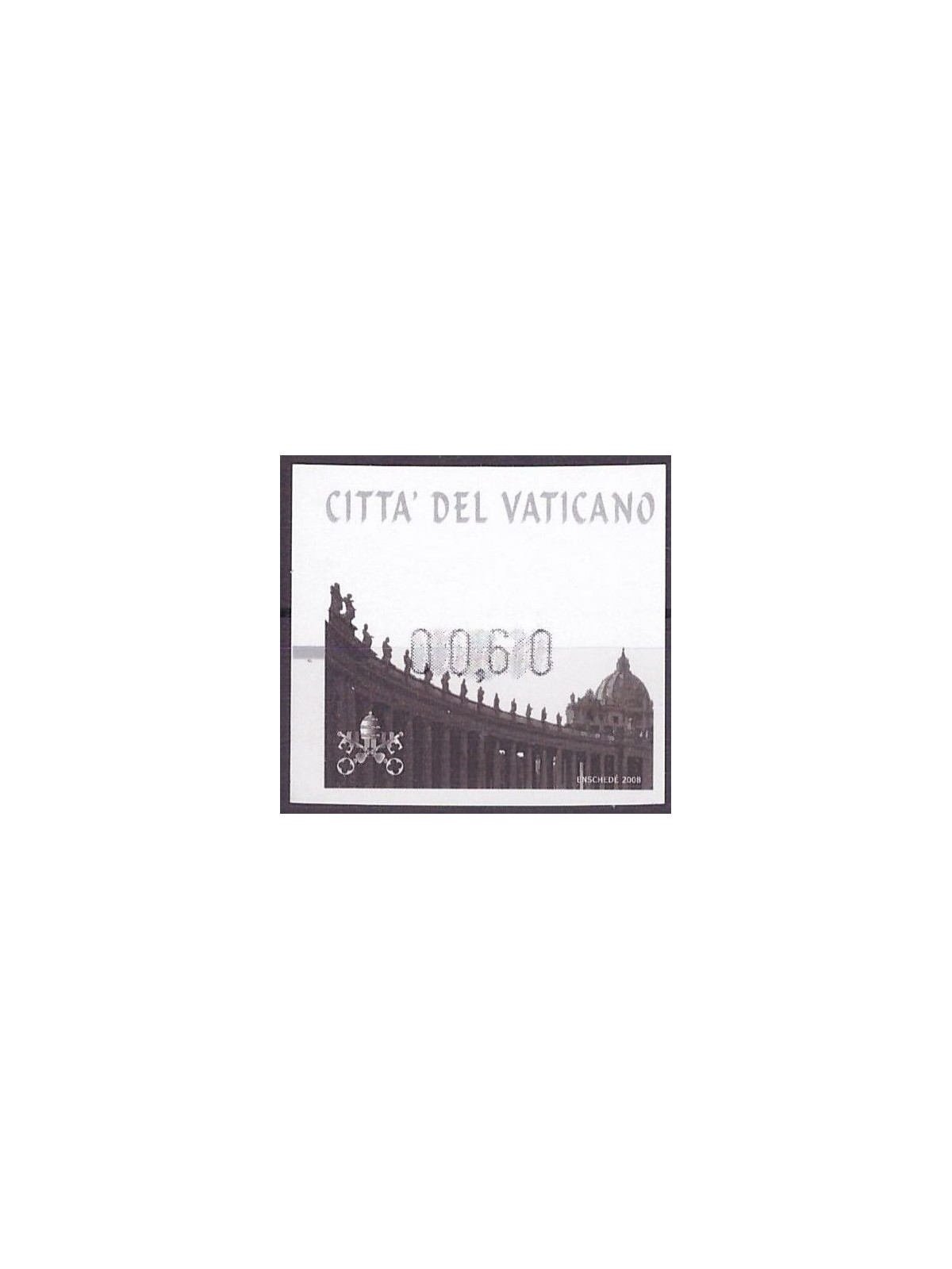 VATICAN 2008 St. Peter's Basilica, automatic stamp MNH**
