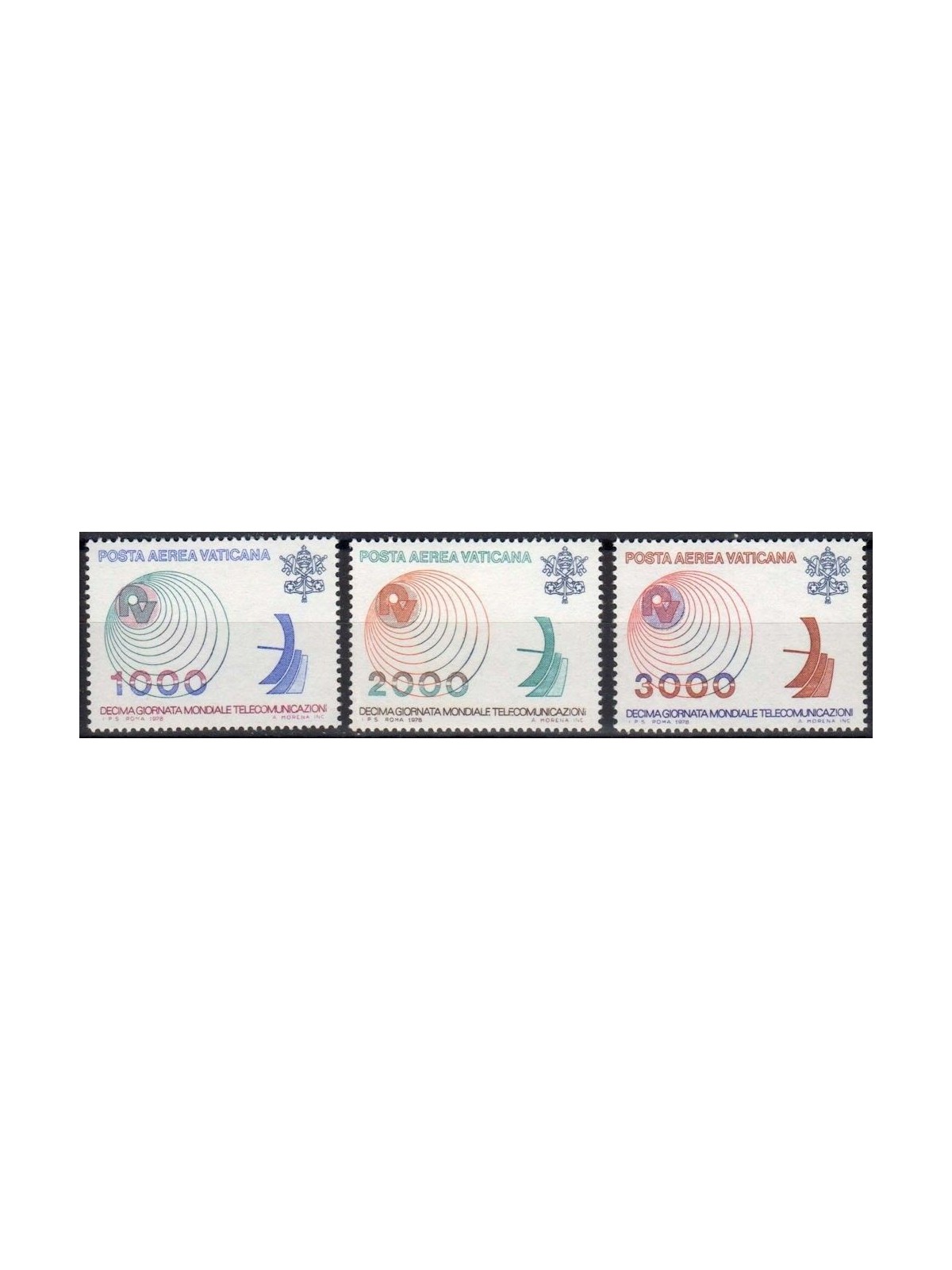 VATICAN 1978 Telecommunications 3v MNH**