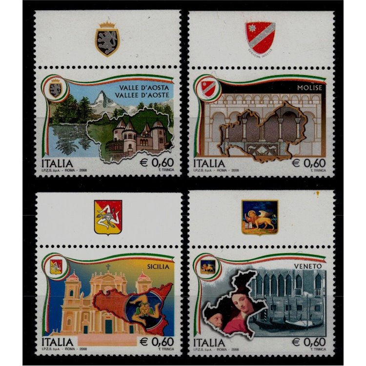 ITALIA 2008 Regioni d'Italia (con appendice) 4v MNH**
