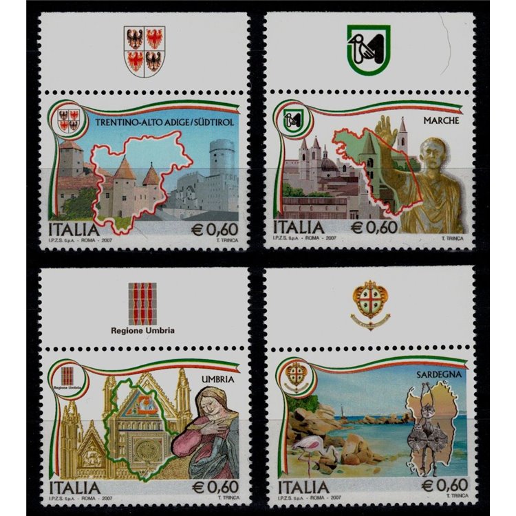 ITALIA 2007 Regioni d'Italia (con appendice) 4v MNH**