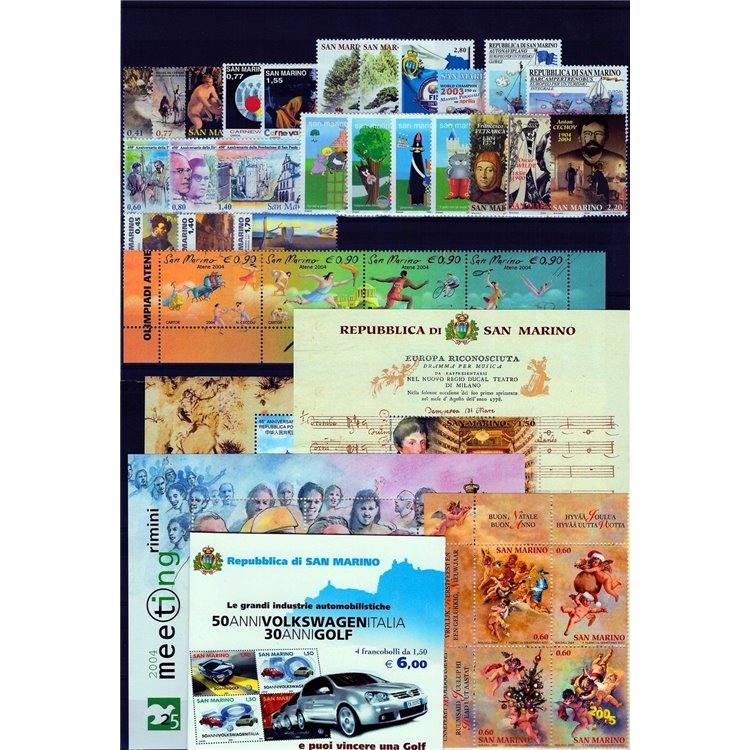 SAN MARINO 2004 Annata completa 32v + 3 BF + 1 LB MNH**