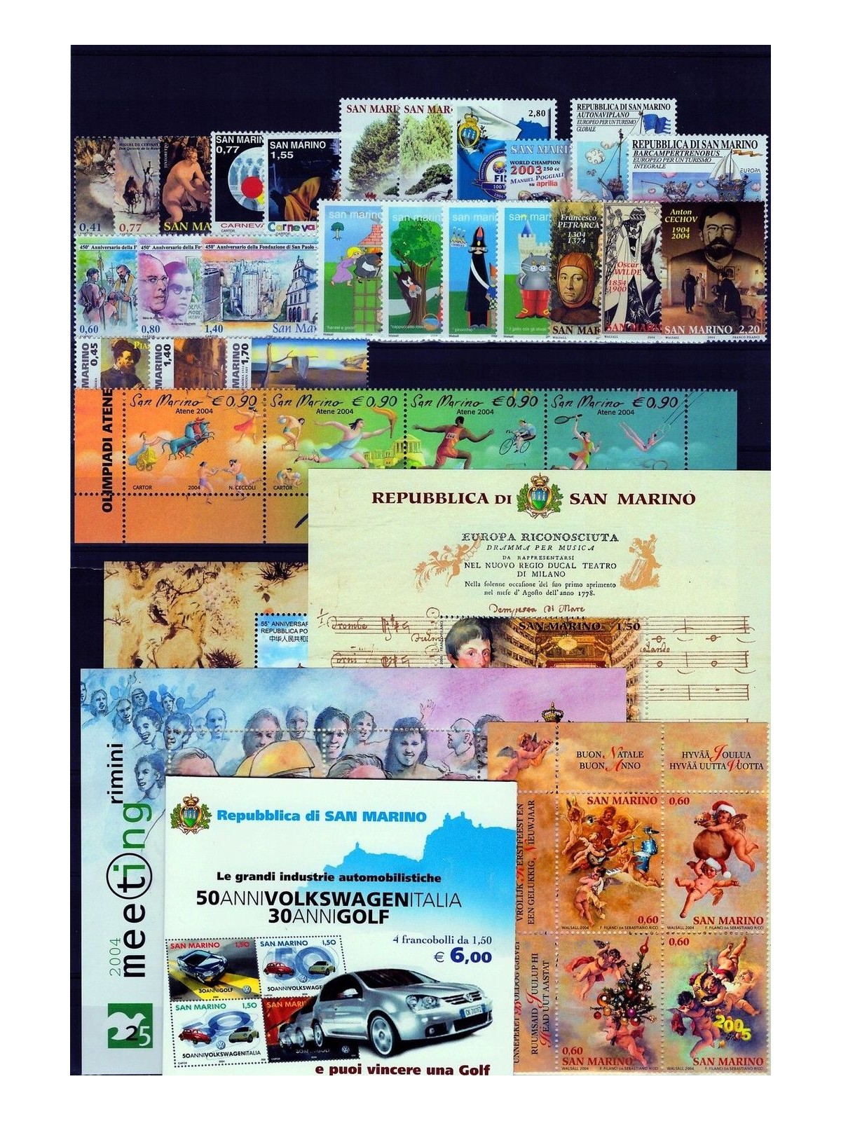 SAN MARINO 2004 Complete vintage 32v + 3 s/s + 1 booklet MNH**