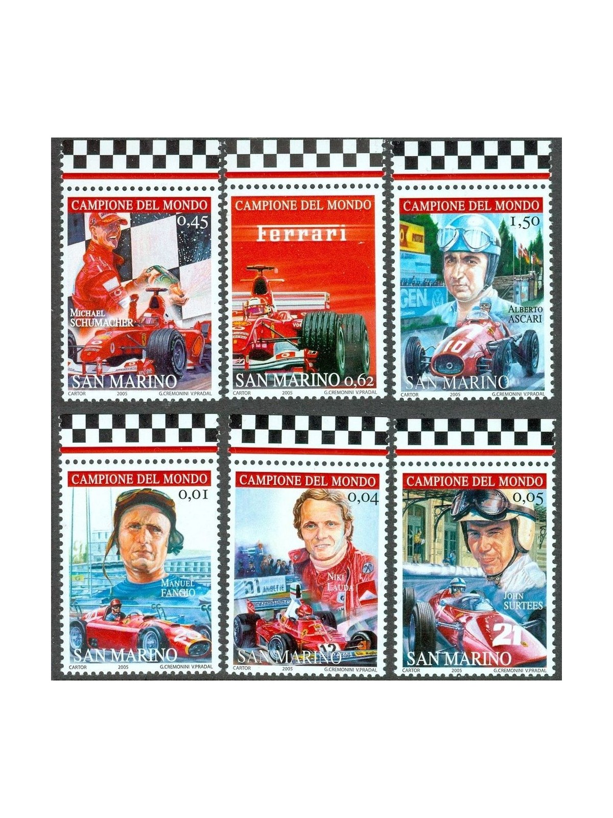 SAN MARINO 2005 Homage to Ferrari 6v MNH**