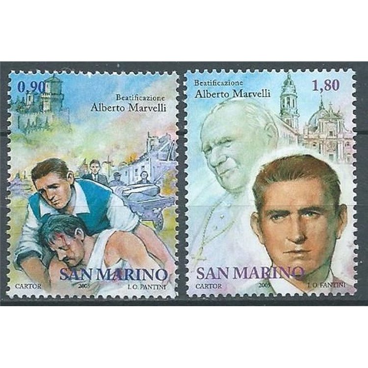 SAN MARINO 2005 Beatification of Alberto Marvelli 2v MNH**