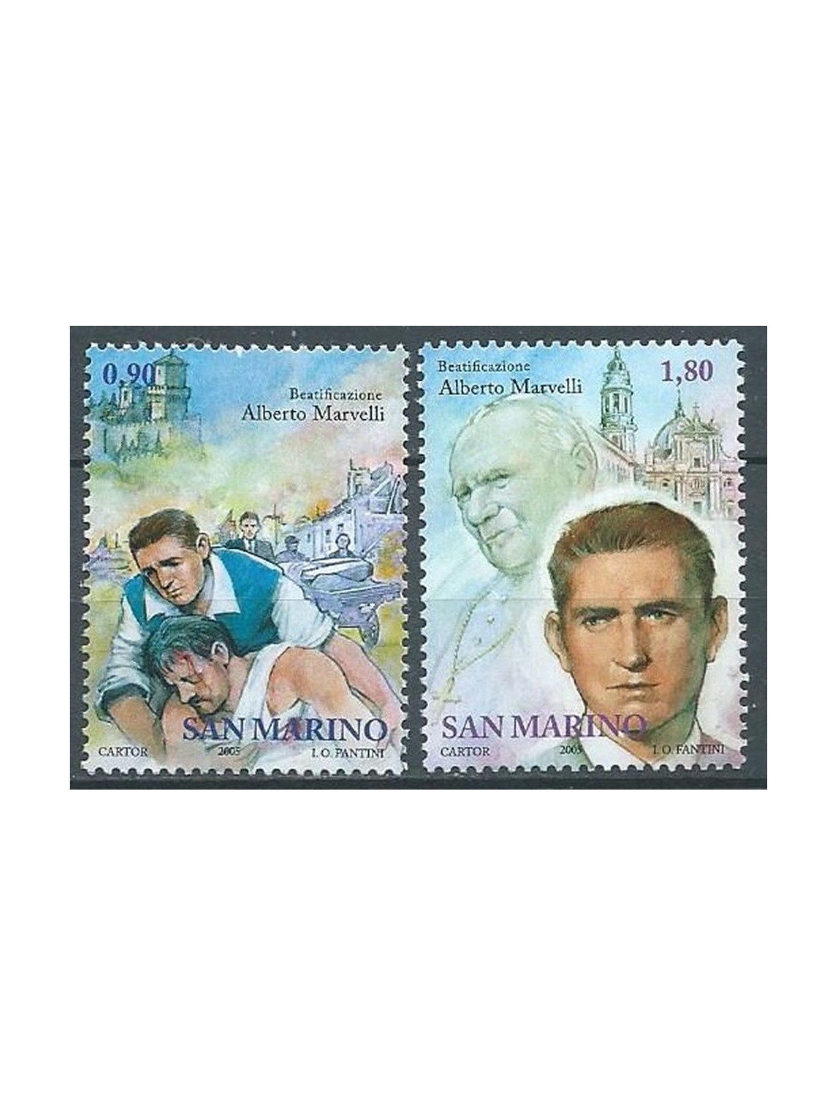 SAN MARINO 2005 Beatification of Alberto Marvelli 2v MNH**
