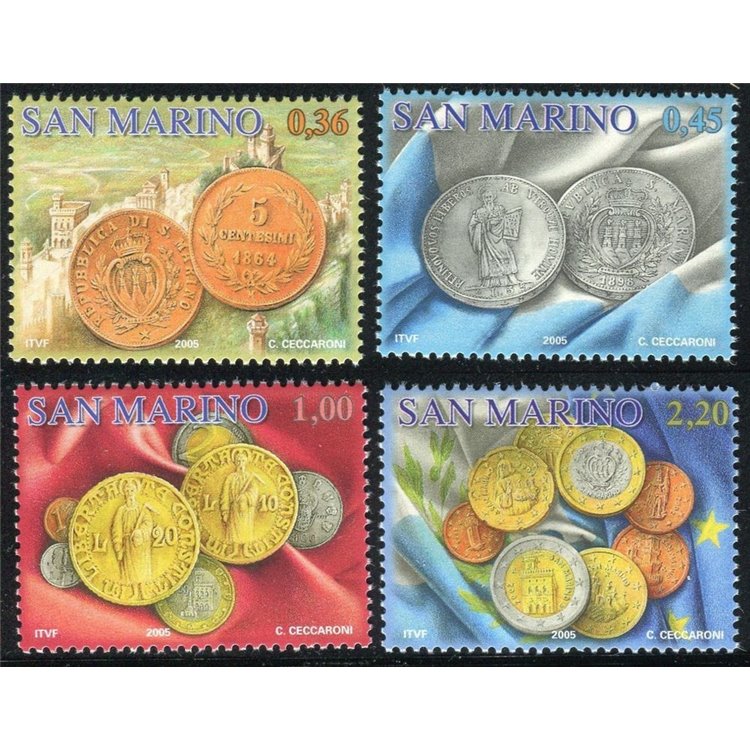 SAN MARINO 2005 Coins of San Marino 4v MNH**
