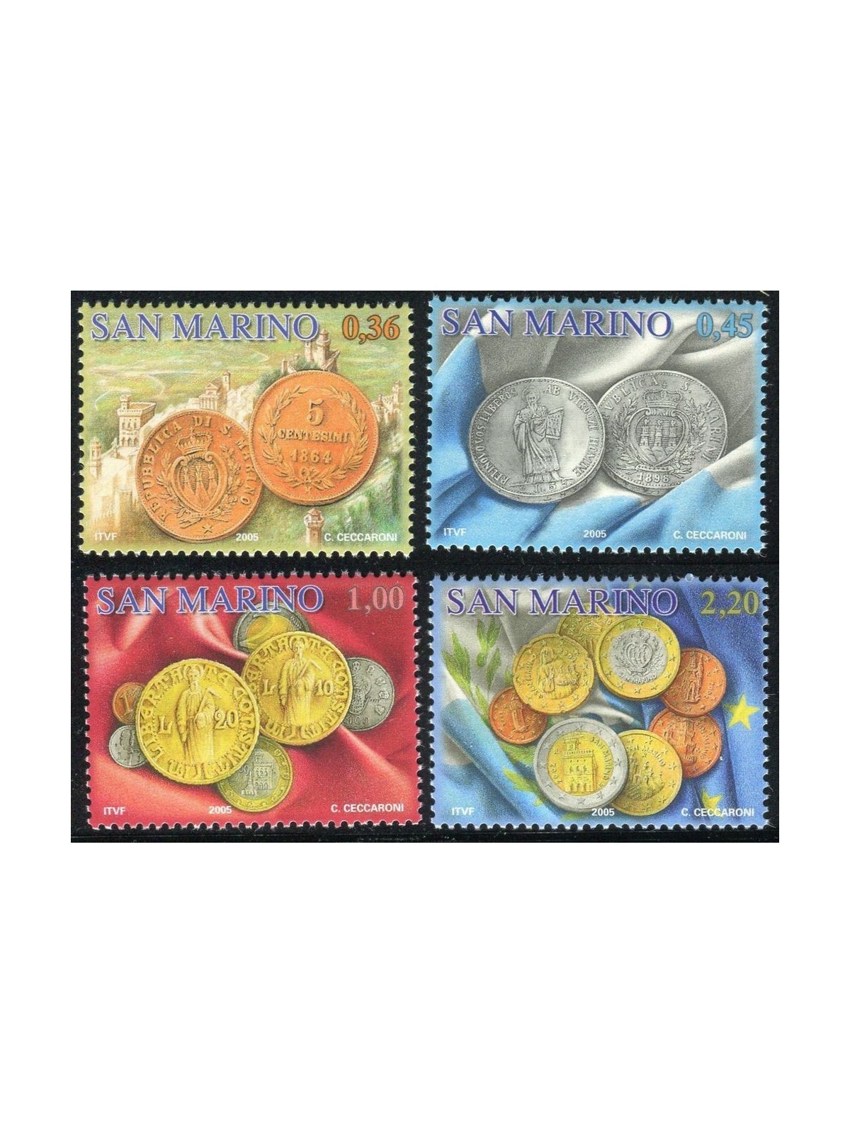 SAN MARINO 2005 Coins of San Marino 4v MNH**