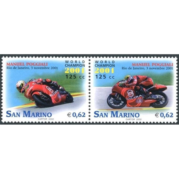 SAN MARINO 2002 Manuel Poggiali 2v MNH**