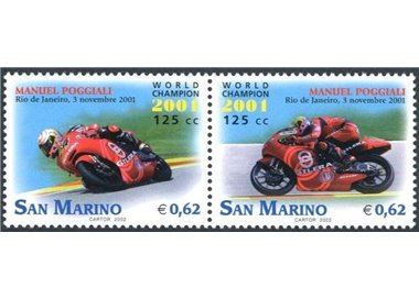 SAN MARINO 2002 Manuel Poggiali 2v MNH**