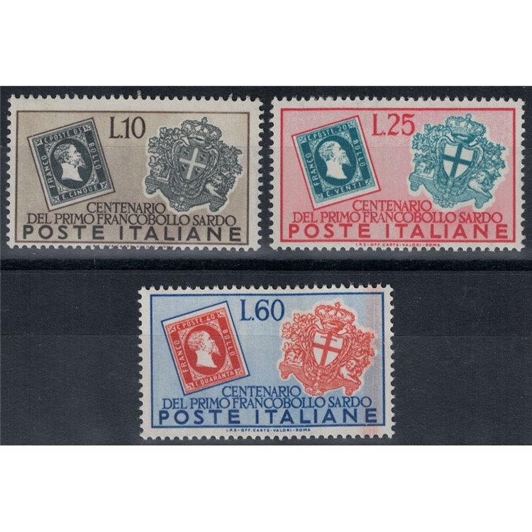 ITALIA 1951 Francobolli sardi 3v MNH**