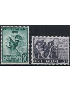 ITALY 1951 Census 2v MNH**