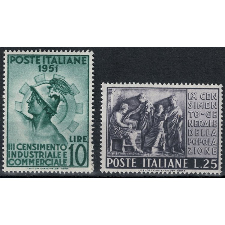 ITALIA 1951 Censimento 2v MNH**