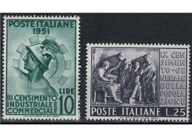 ITALIA 1951 Censimento 2v MNH**