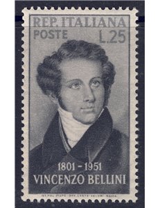 ITALY 1952 Vincenzo Bellini MNH**