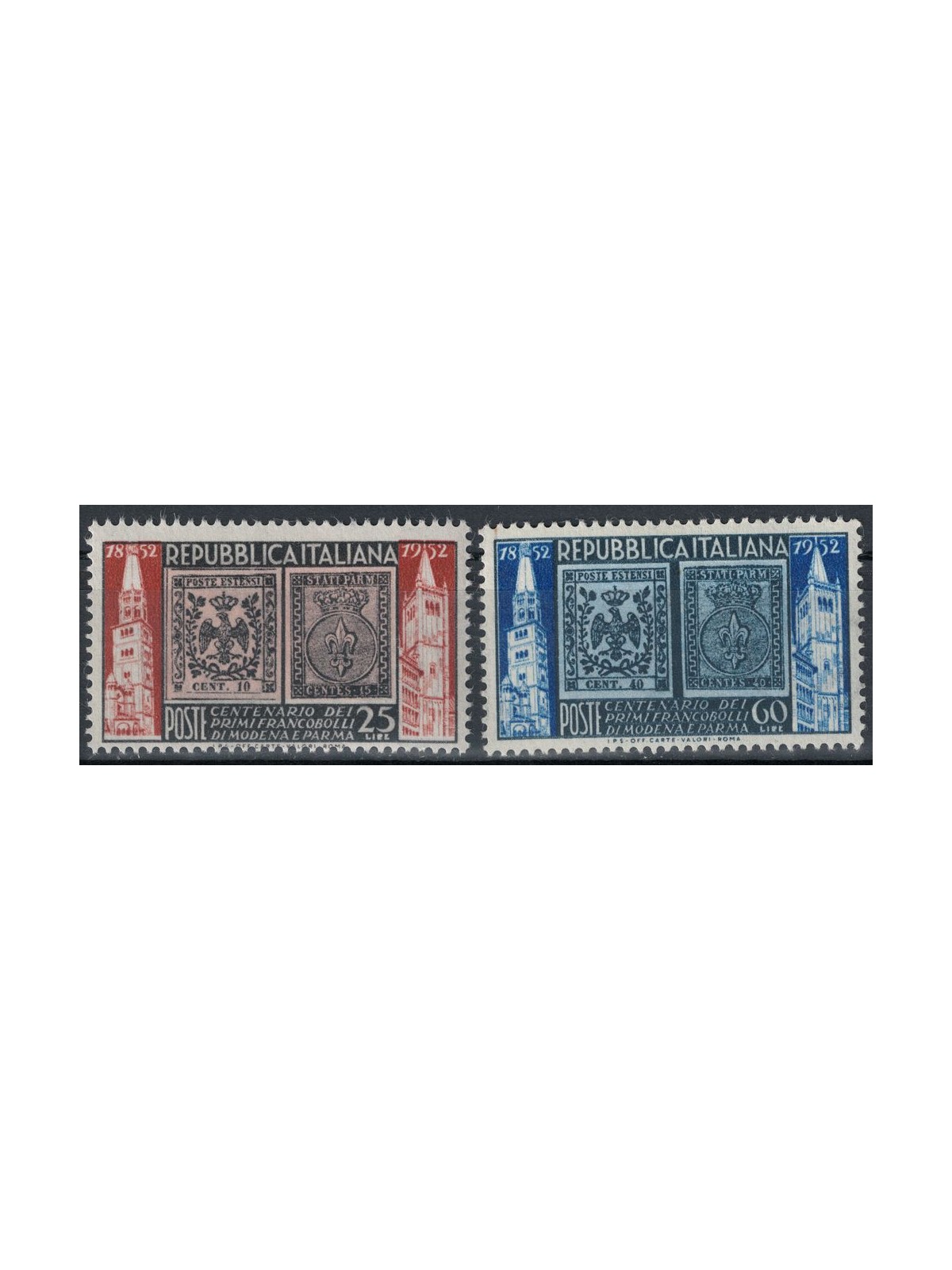 ITALIA 1952 Francobolli di Modena e Parma 2v MNH**