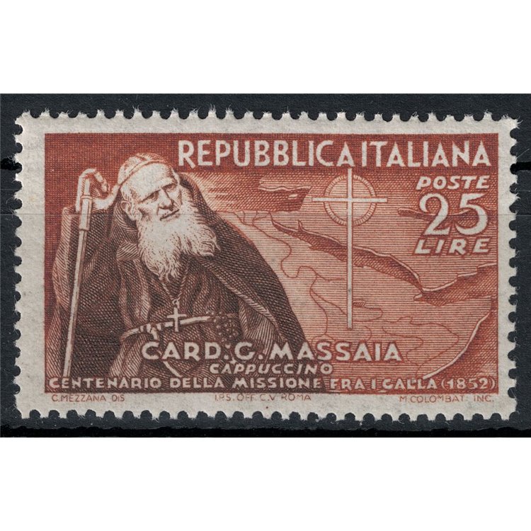 ITALY 1952 Cardinal Guglielmo Massaia MNH**