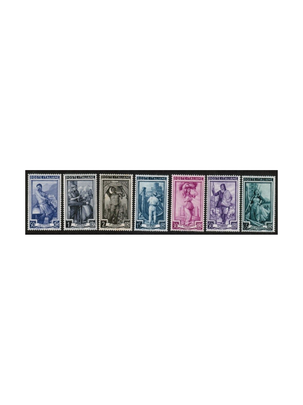 ITALIA 1955 Italia al lavoro 7v MNH**