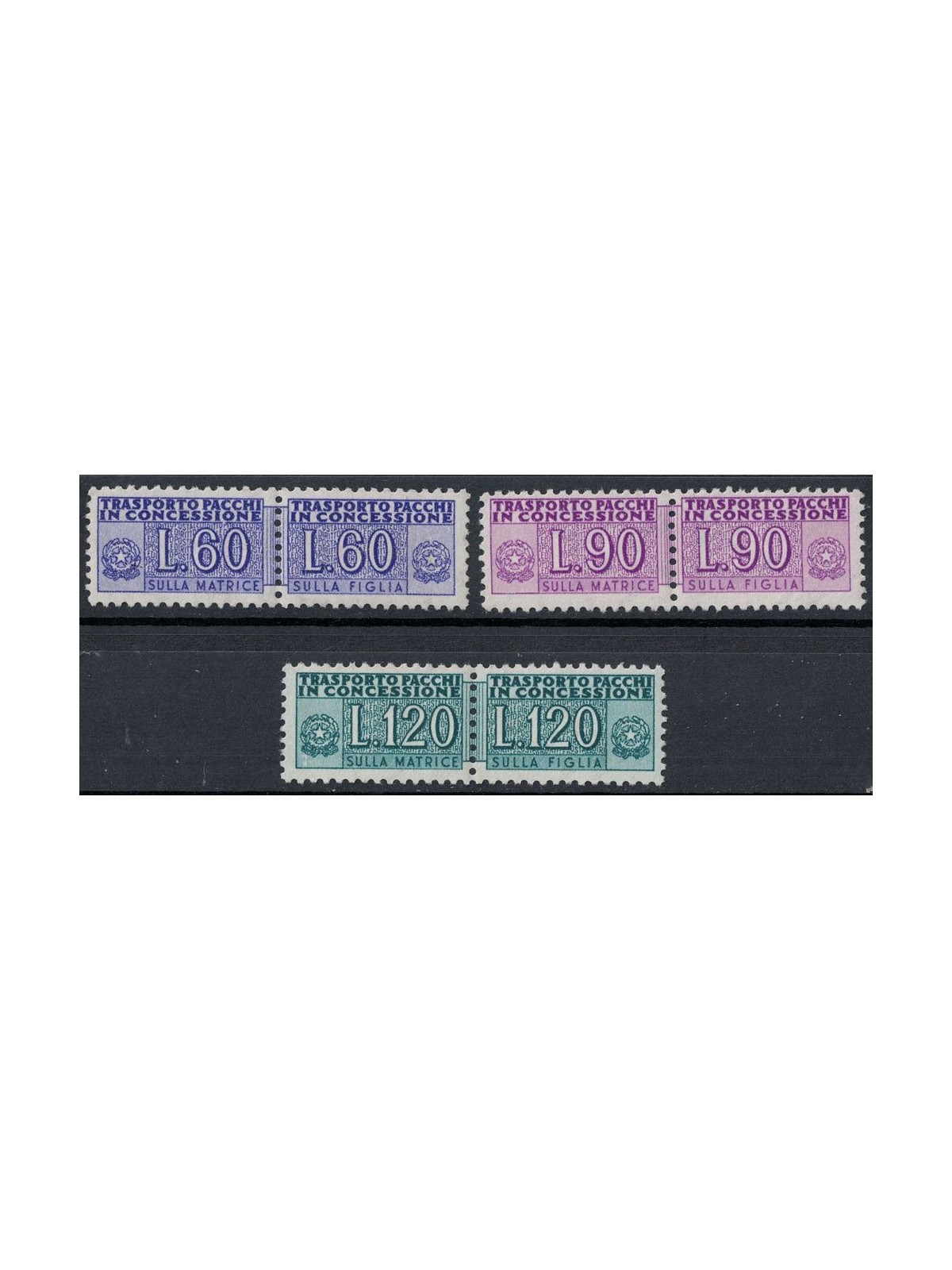 ITALIA 1958 Pacchi in concessione 3v MNH**