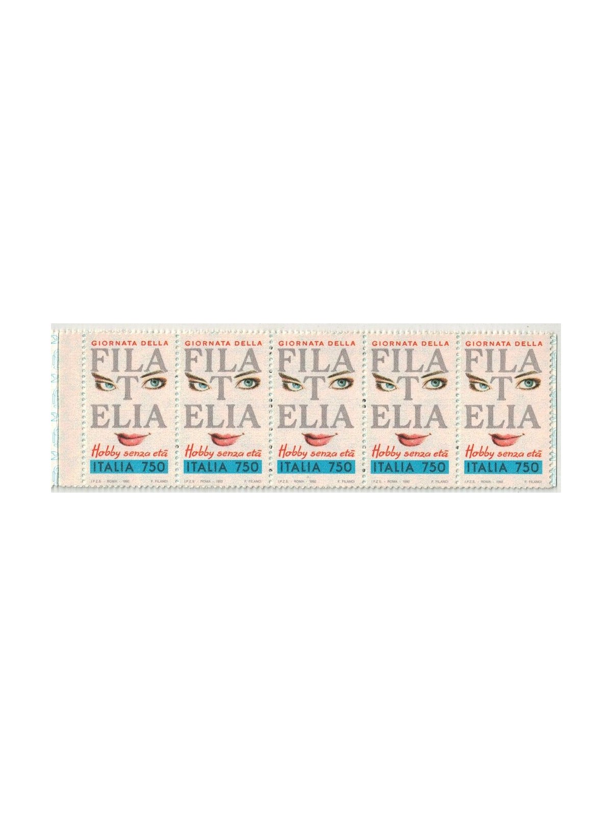ITALIA 1992 Giornata della filatelia (labbro interrotto) LB MNH**