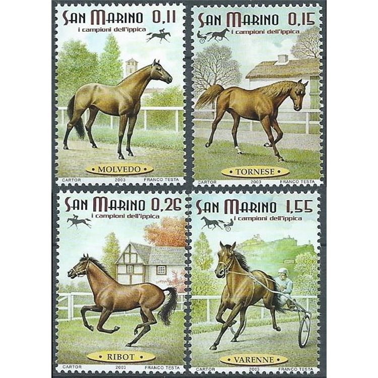 SAN MARINO 2003 Horse Racing Champions, 4v MNH horses**