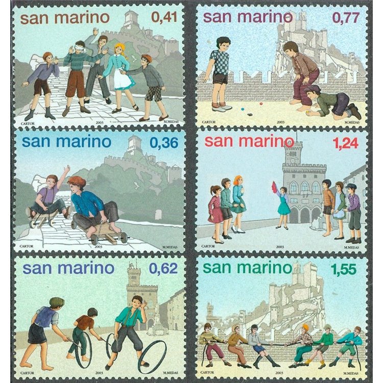 SAN MARINO 2003 Amarcord, ancient youth games 6v MNH**