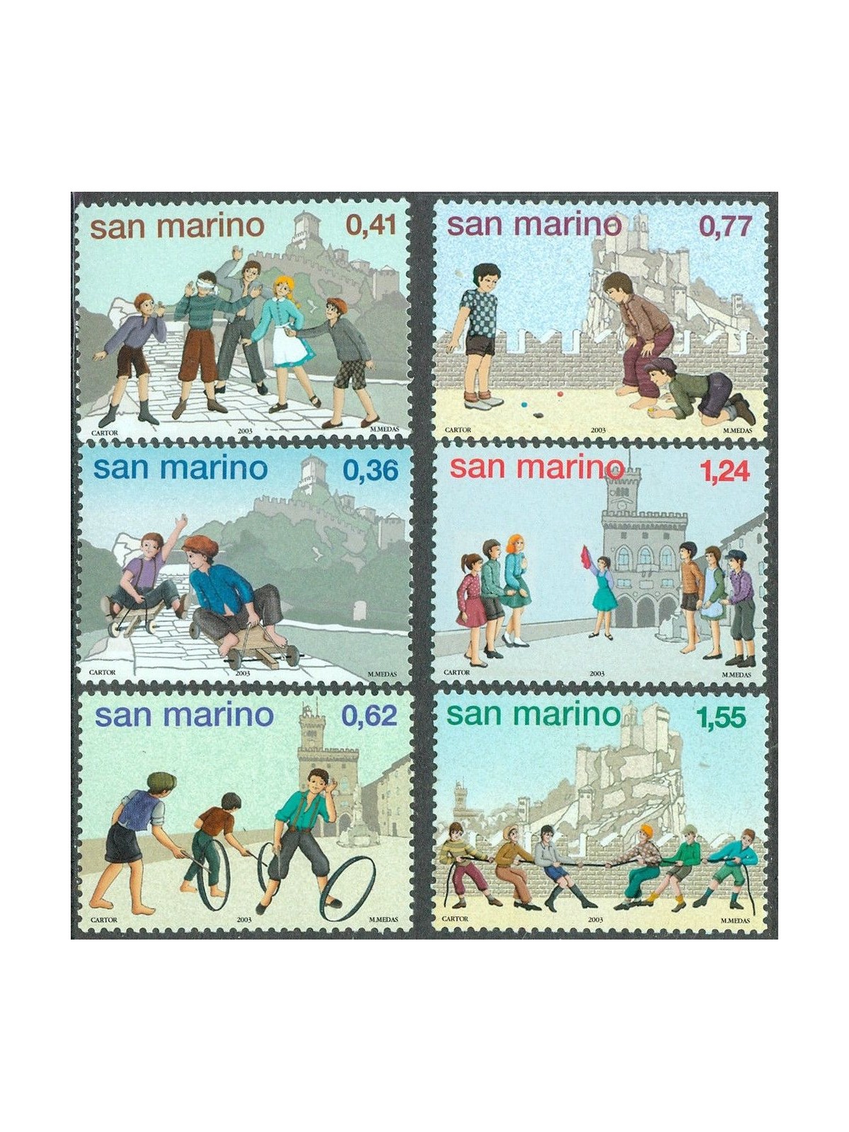 SAN MARINO 2003 Amarcord, ancient youth games 6v MNH**