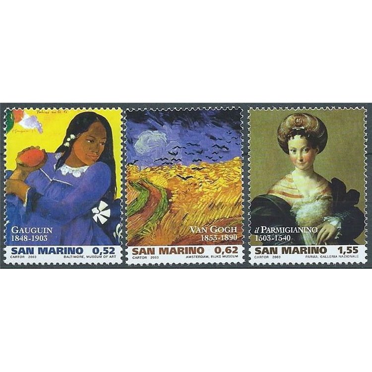 SAN MARINO 2003 Grandi maestri della pittura 3v MNH**