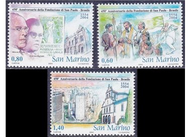 SAN MARINO 2004 Foundation of Sao Paulo, Brazil 3v MNH**