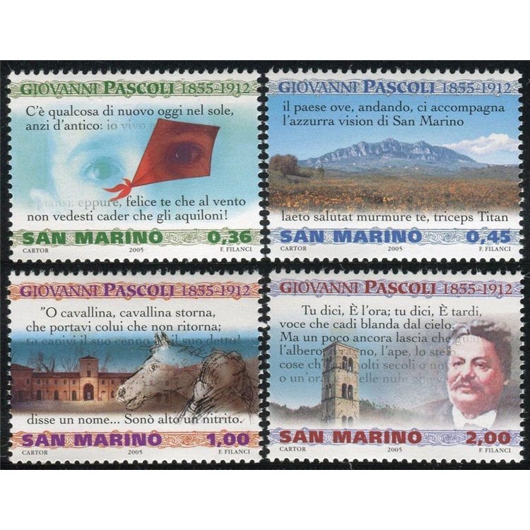 SAN MARINO 2005 Giovanni Pascoli 4v MNH**