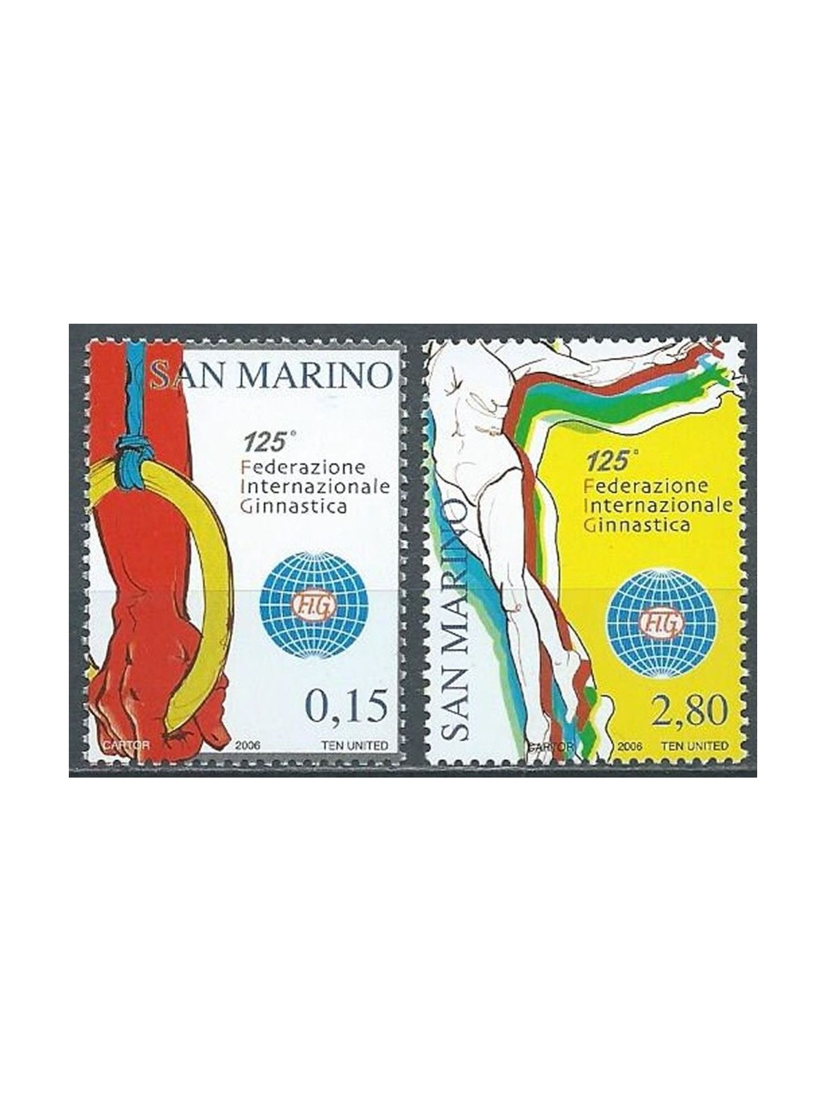 SAN MARINO 2006 International Gymnastics Federation 2v MNH**