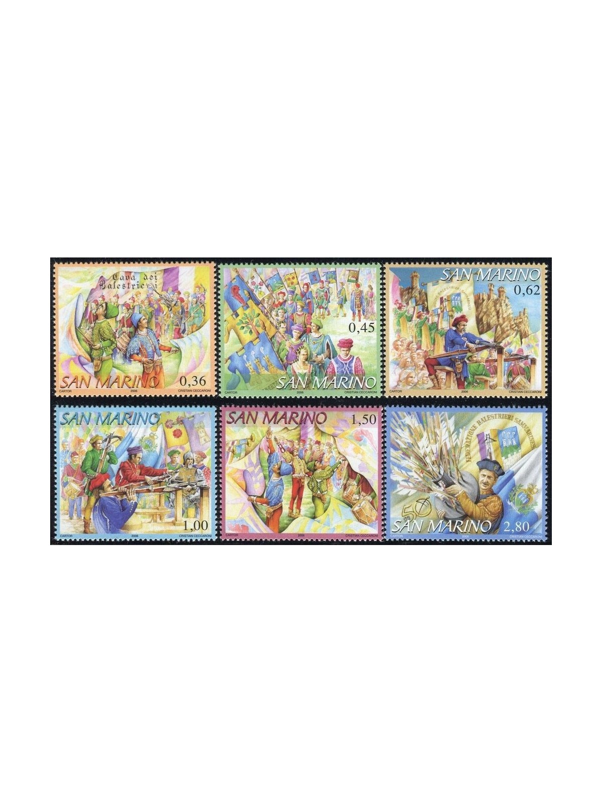 SAN MARINO 2006 Crossbow Corps 6v MNH**