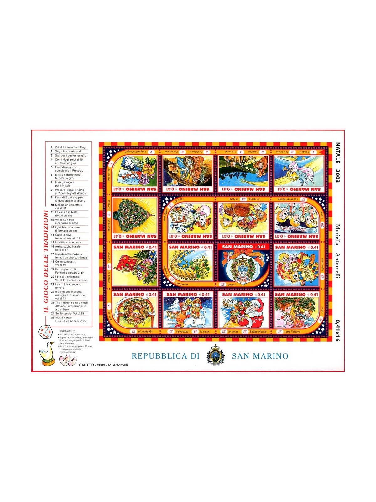 SAN MARINO 2003 Christmas s/s MNH**