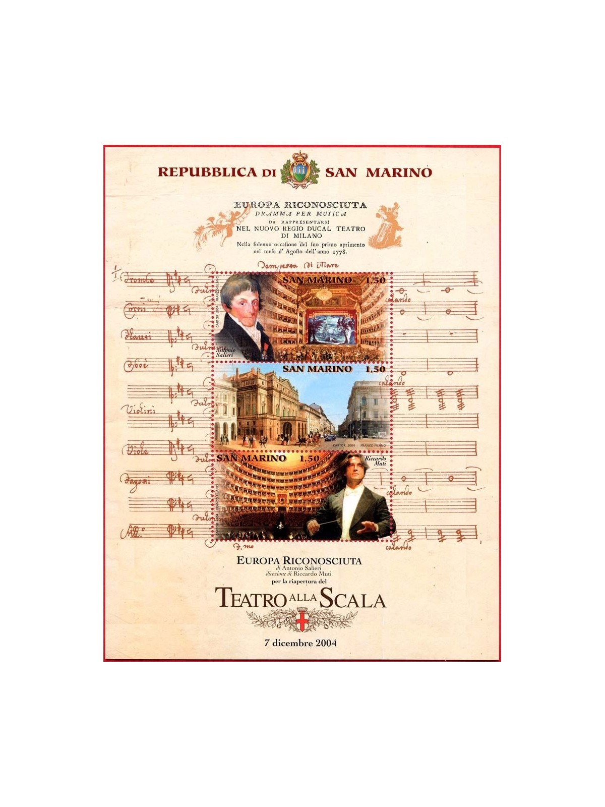 SAN MARINO 2004 Teatro alla Scala BF MNH**