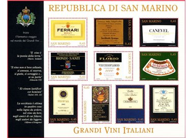 SAN MARINO 2005 Grandi vini italiani BF MNH**