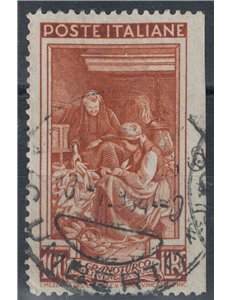 ITALIA 1950 Varietà £100 Italia al lavoro (non dent. a dx) us ©