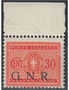 ITALIA RSI 1944 Varietà 30c Segnatasse GNR Brescia (soprast. spostata) MNH**
