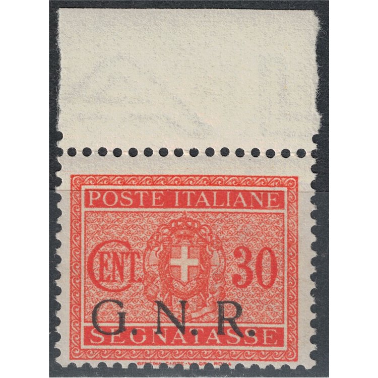 ITALIA RSI 1944 Varietà 30c Segnatasse GNR Brescia (soprast. spostata) MNH**