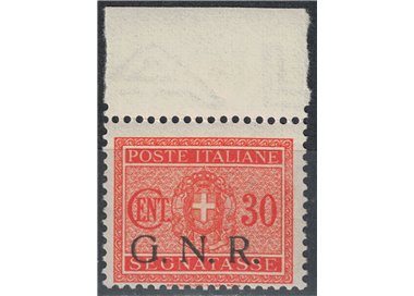 ITALY RSI 1944 Variety 30c Postage Due GNR Brescia (moved overlay) MNH**