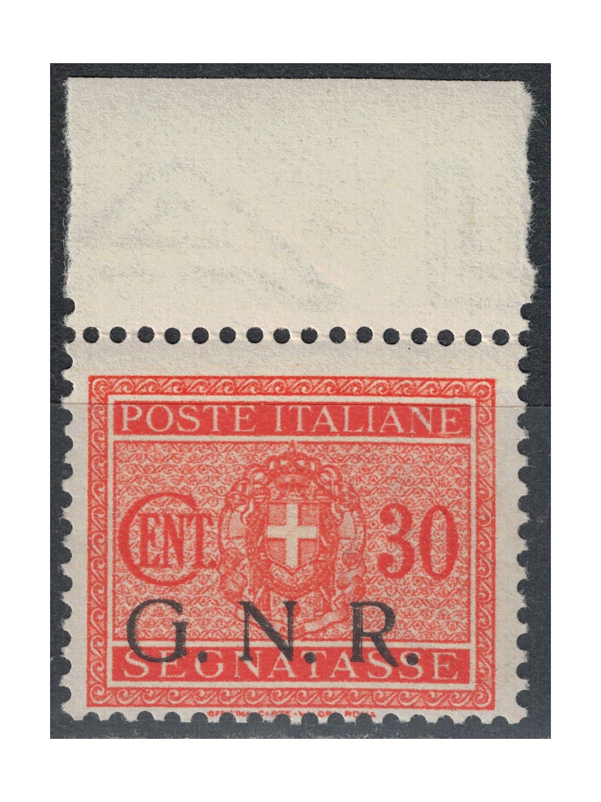 ITALIA RSI 1944 Varietà 30c Segnatasse GNR Brescia (soprast. spostata) MNH**