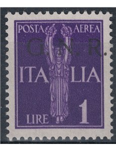 ITALY RSI 1944 Variety £1 airmail (overprint moved) MNH**