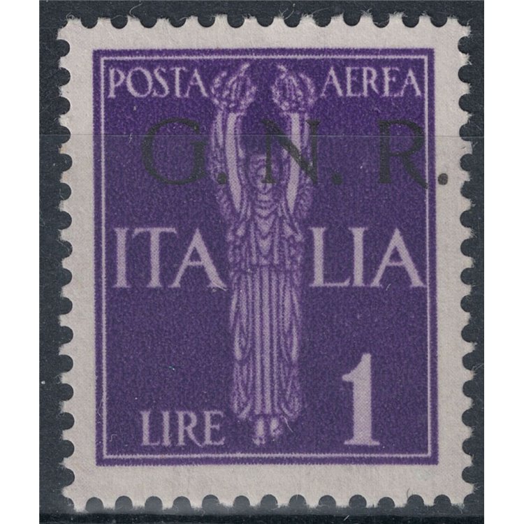 ITALIA RSI 1944 Varietà £1 posta aerea (soprast. spostata) MNH**