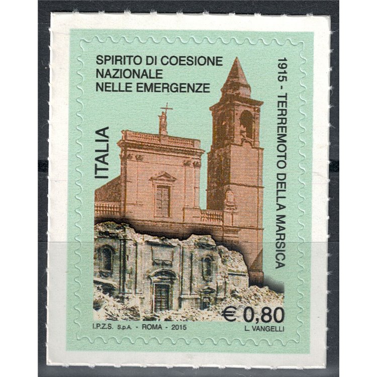 ITALIA 2015 Terremoto della Marsica MNH**