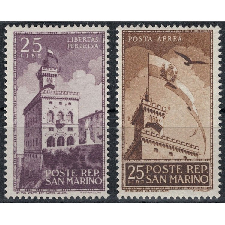 SAN MARINO 1945 Government Palace 2v MNH**